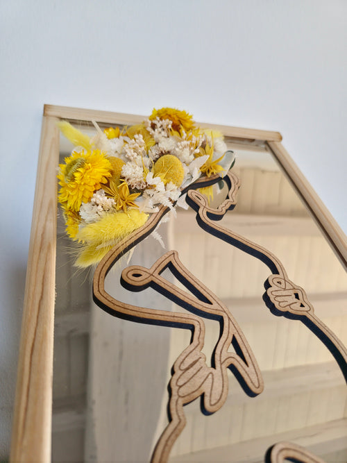 Cadres miroir silhouettes en bois – Femmes & émotions en fleurs séchées