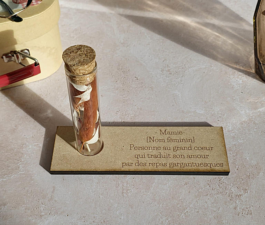 🌿 Support en bois & pipette fleurie