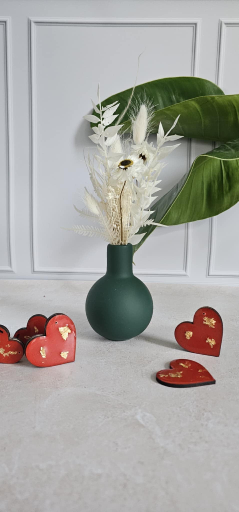 Vase coloré – Bouquet de fleurs séchées